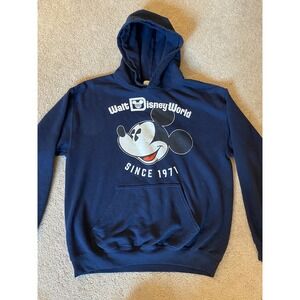 Vintage Walt Disney World Hoodie Size M Mickey Mouse Since 1971 Navy